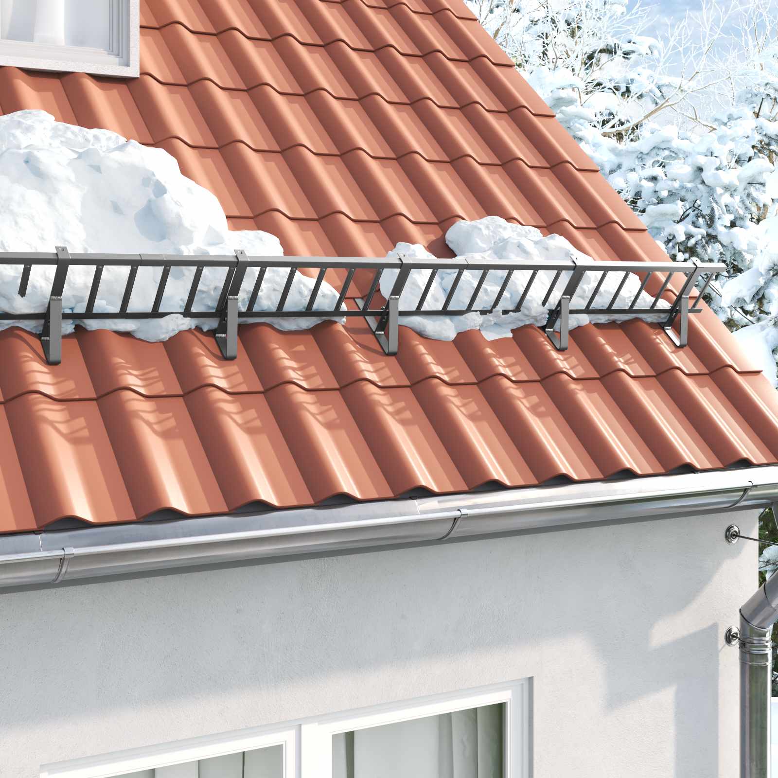 Sneeuwbeveiligingsteun 2 St 29,5 X 3 X 34,5 Cm Staal