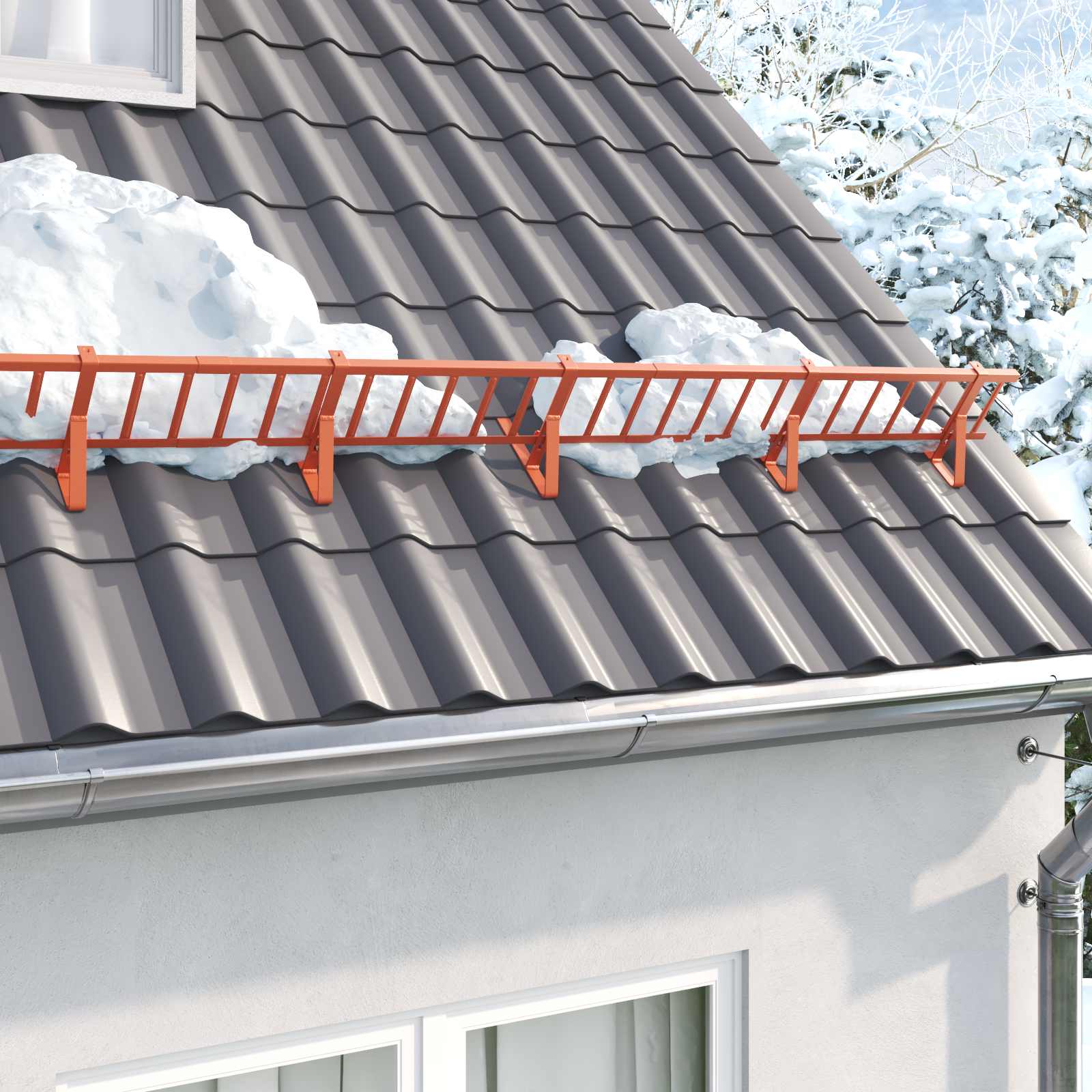 Sneeuwbeveiligingsteun 2 St 29,5 X 3 X 34,5 Cm Staal