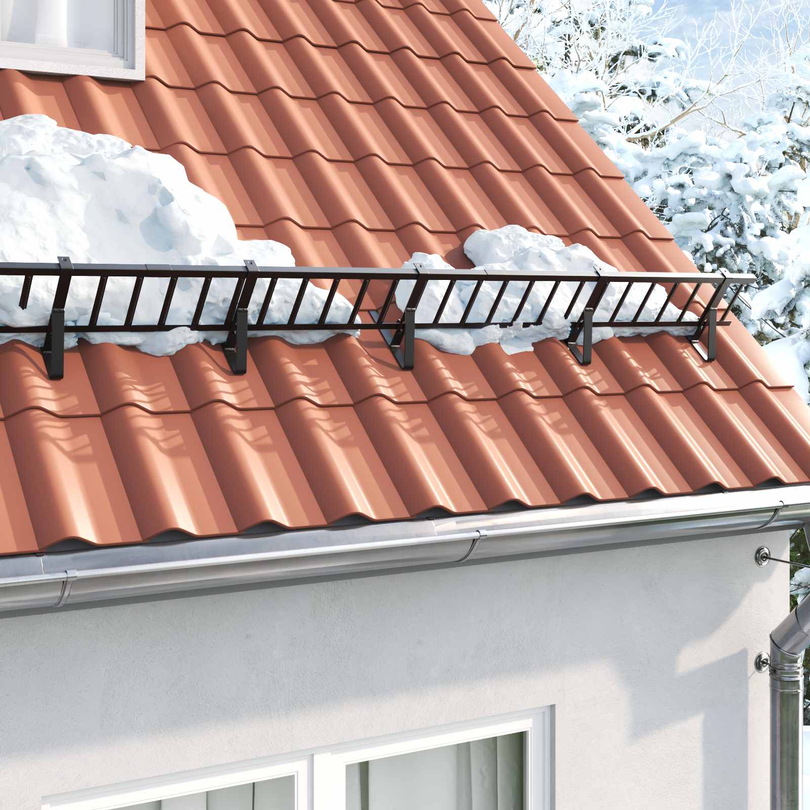 Sneeuwbeveiligingsteun 2 St 29,5 X 3 X 34,5 Cm Staal