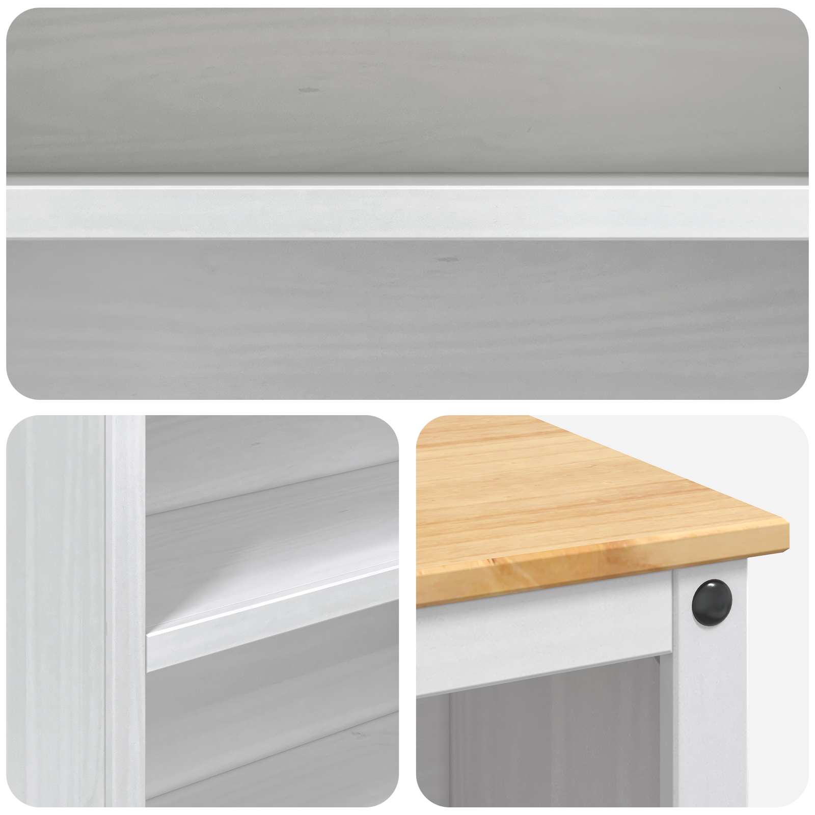 Keuken Eiland Set 2 St Wit En Honing Was 112 X 77 X 91,5 Cm