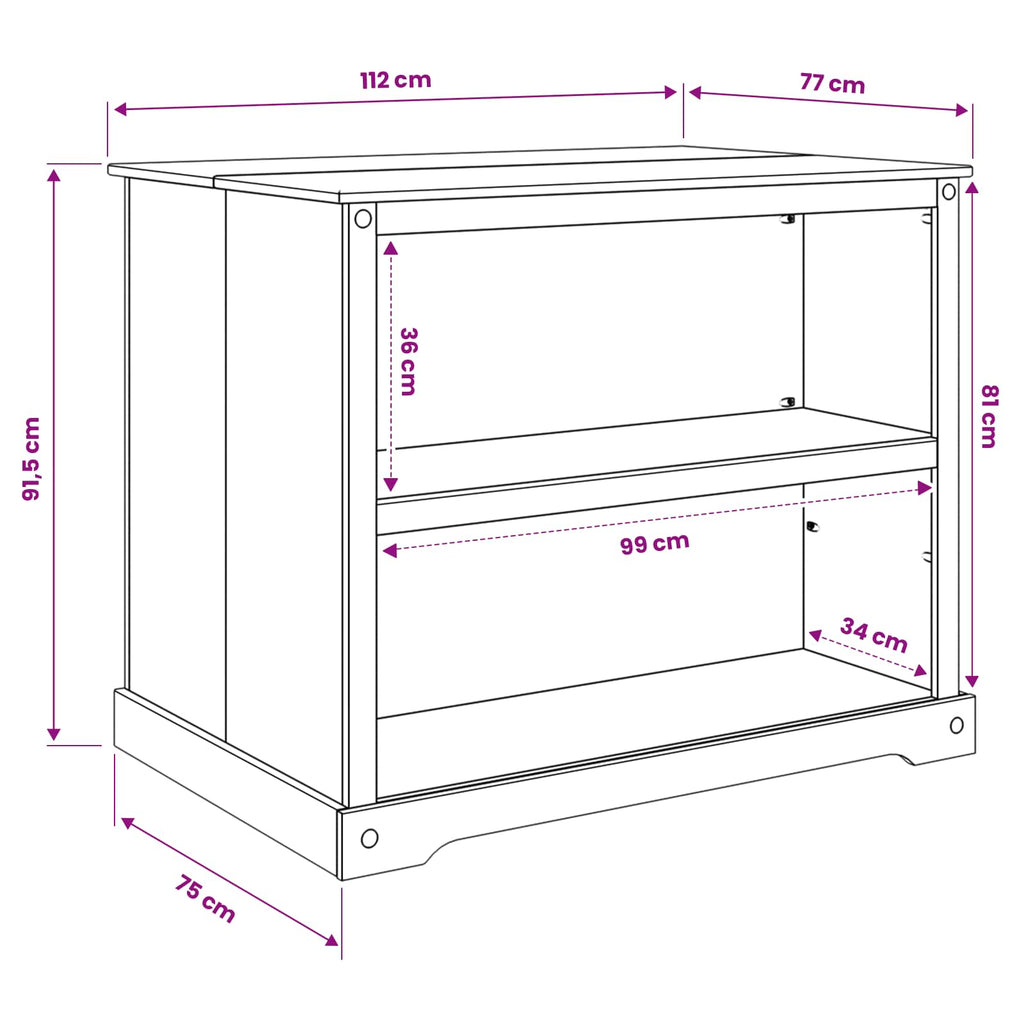 Keuken Eiland Set 2 St Wit En Honing Was 112 X 77 X 91,5 Cm