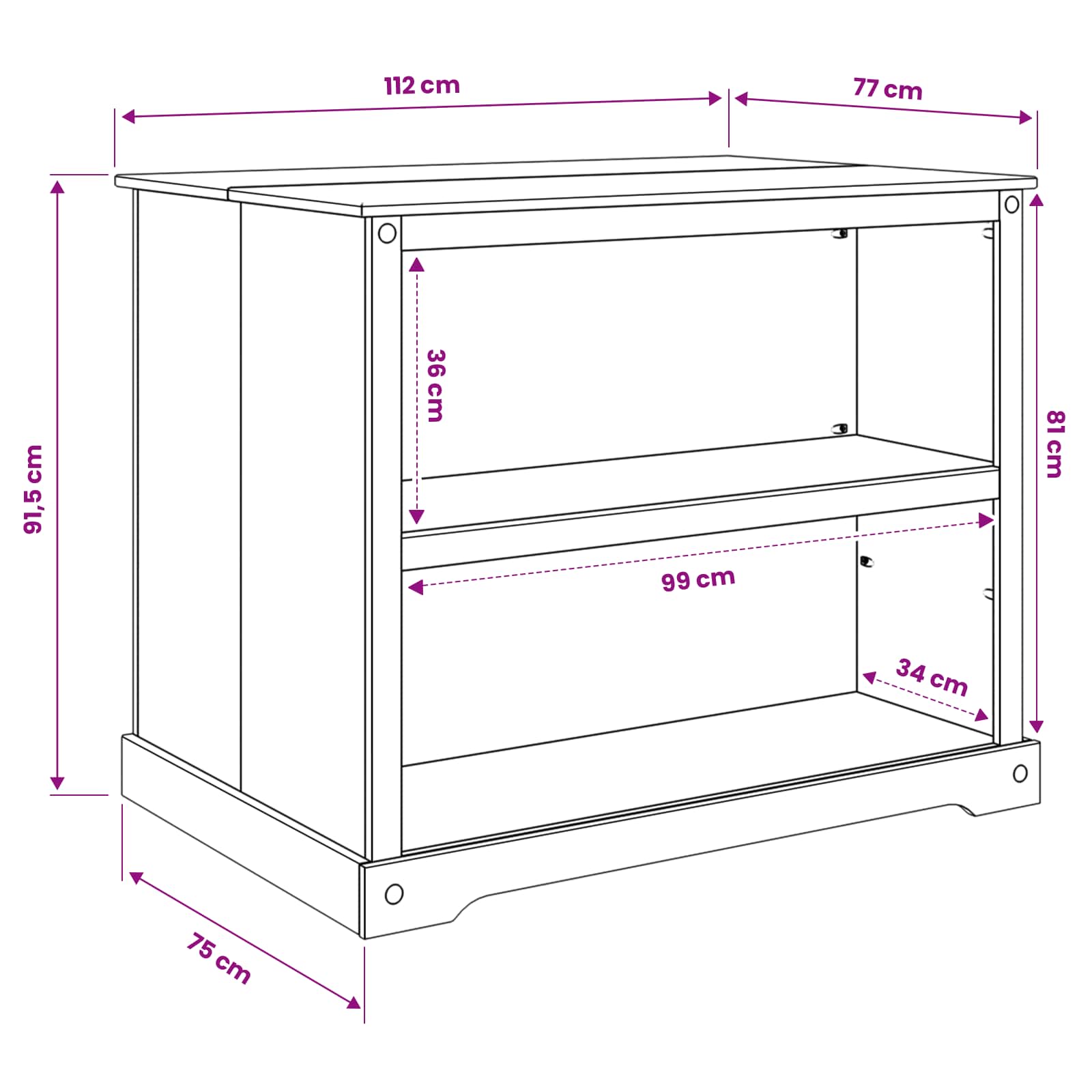 Keuken Eiland Set 2 St Wit En Honing Was 112 X 77 X 91,5 Cm