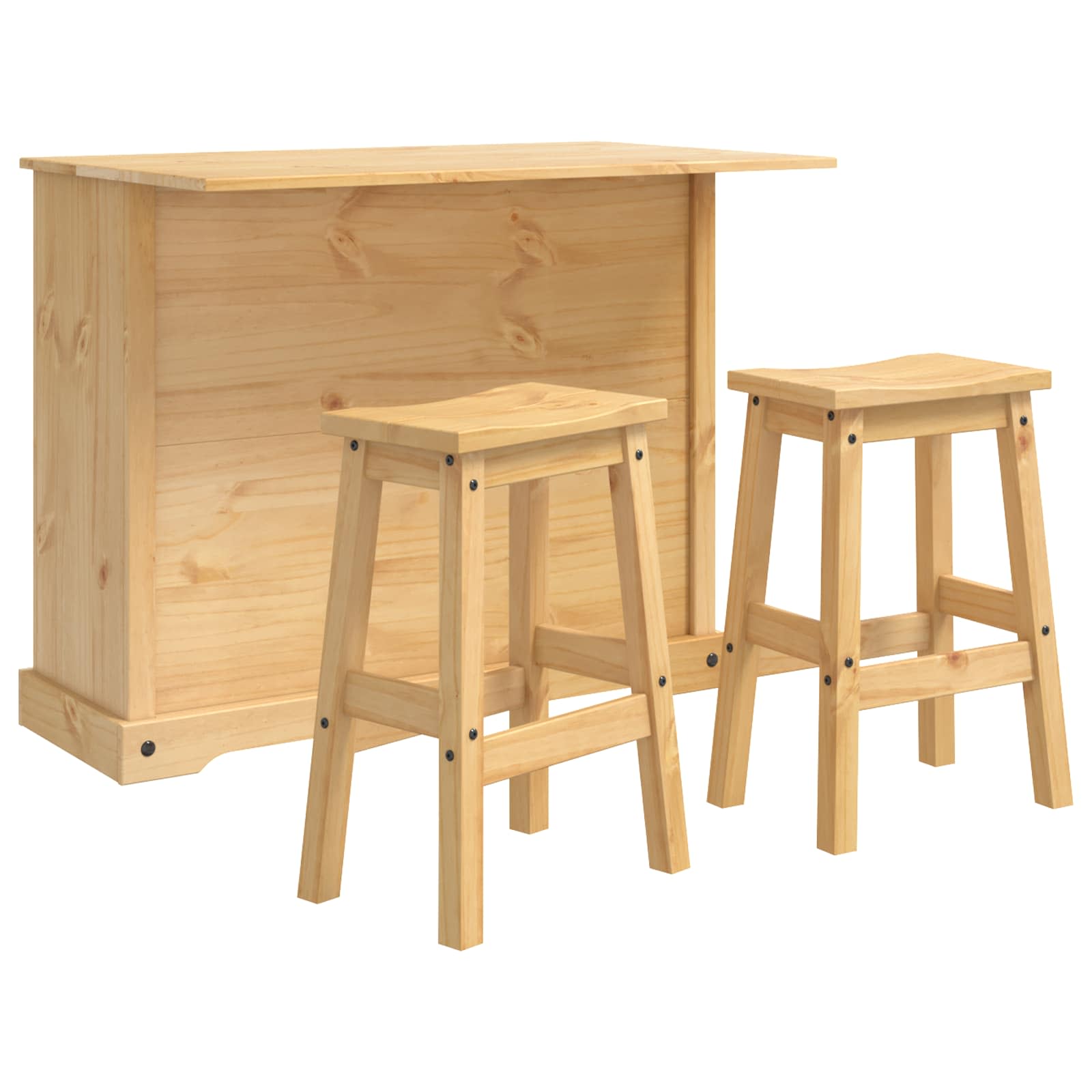 Keuken Eiland Set 3 St Honing Wax 112 X 70 X 91,5 Cm