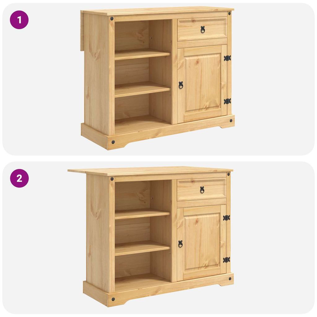 Keuken Eiland Set 3 St Honing Wax 112 X 70 X 91,5 Cm
