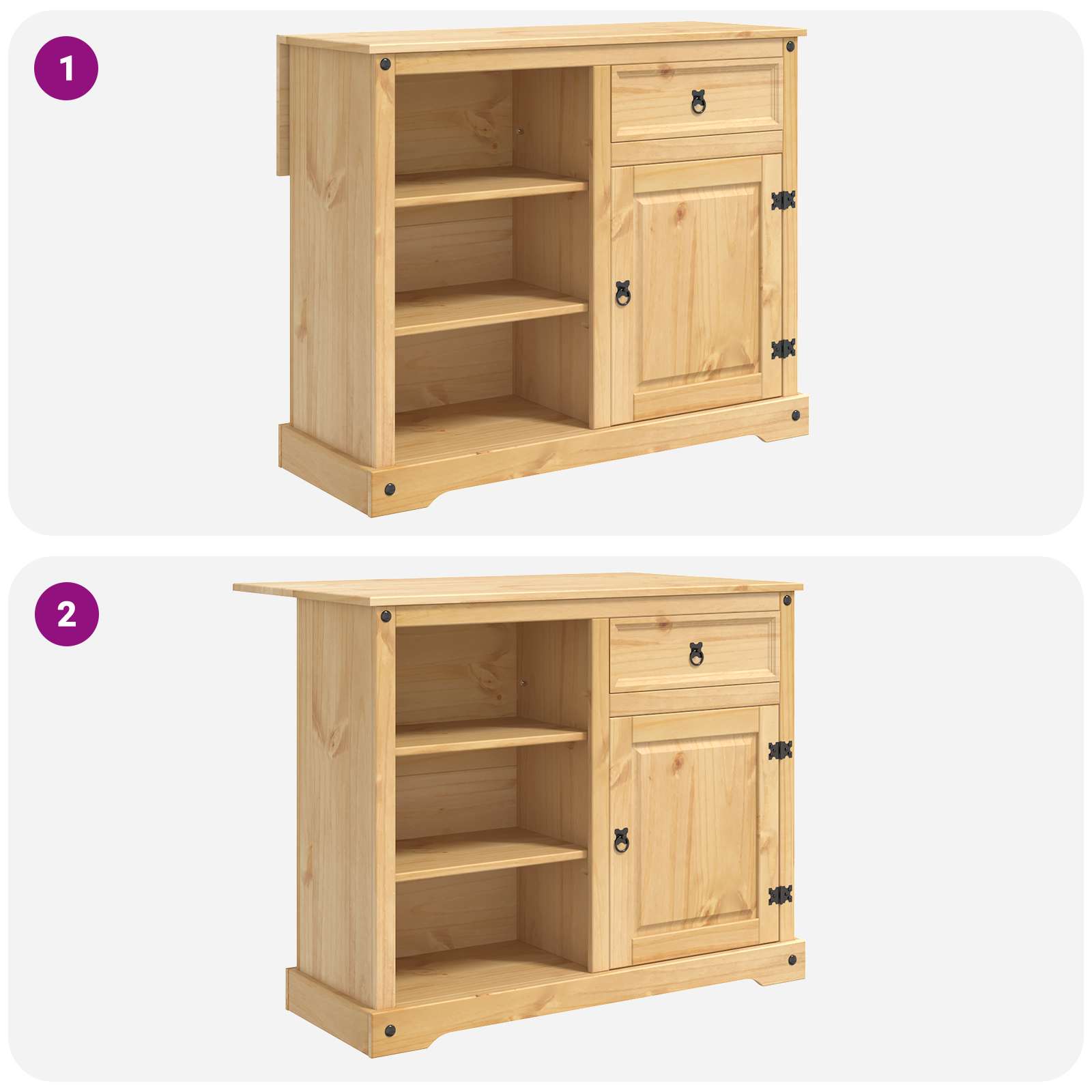 Keuken Eiland Set 3 St Honing Wax 112 X 70 X 91,5 Cm