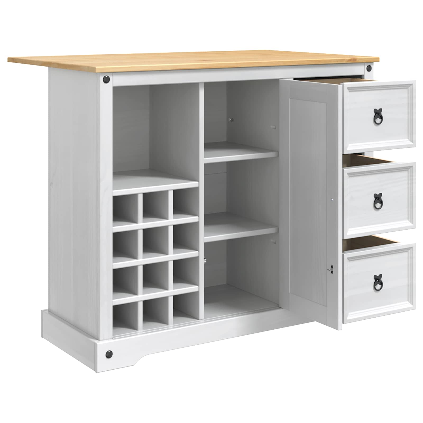 Keukenopslag Met Lade Wit En Honing Was 112 X 70 X 91,5 Cm
