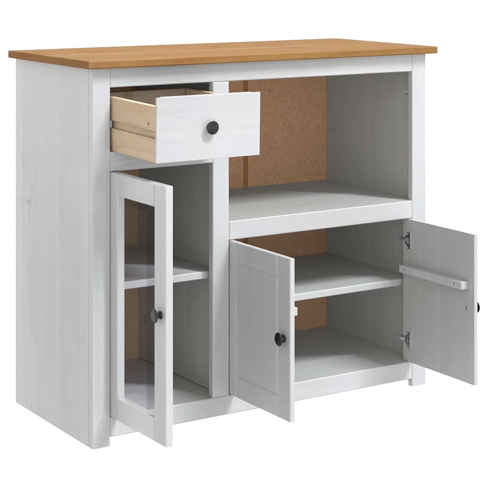 Magnetron Dressoir Panama Wit En Honing Was 99.5 X 44 X 86.5 Cm