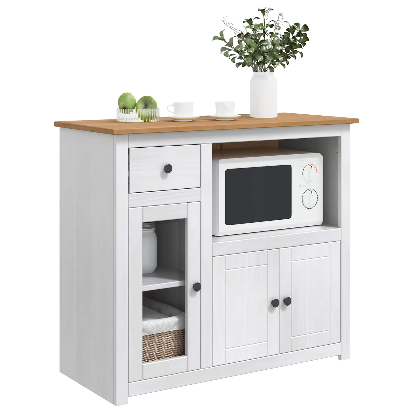 Magnetron Dressoir Panama Wit En Honing Was 99.5 X 44 X 86.5 Cm