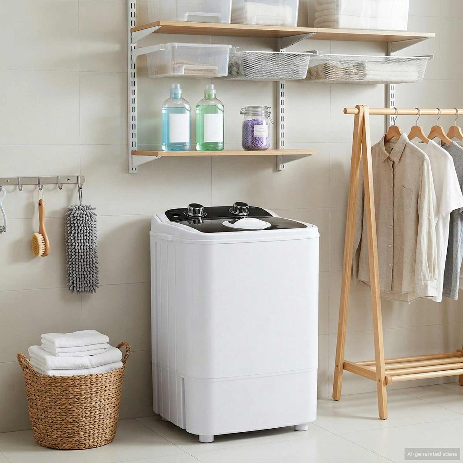 Mini Wasmachine Met Enkele Wasbak 4,6 Kg